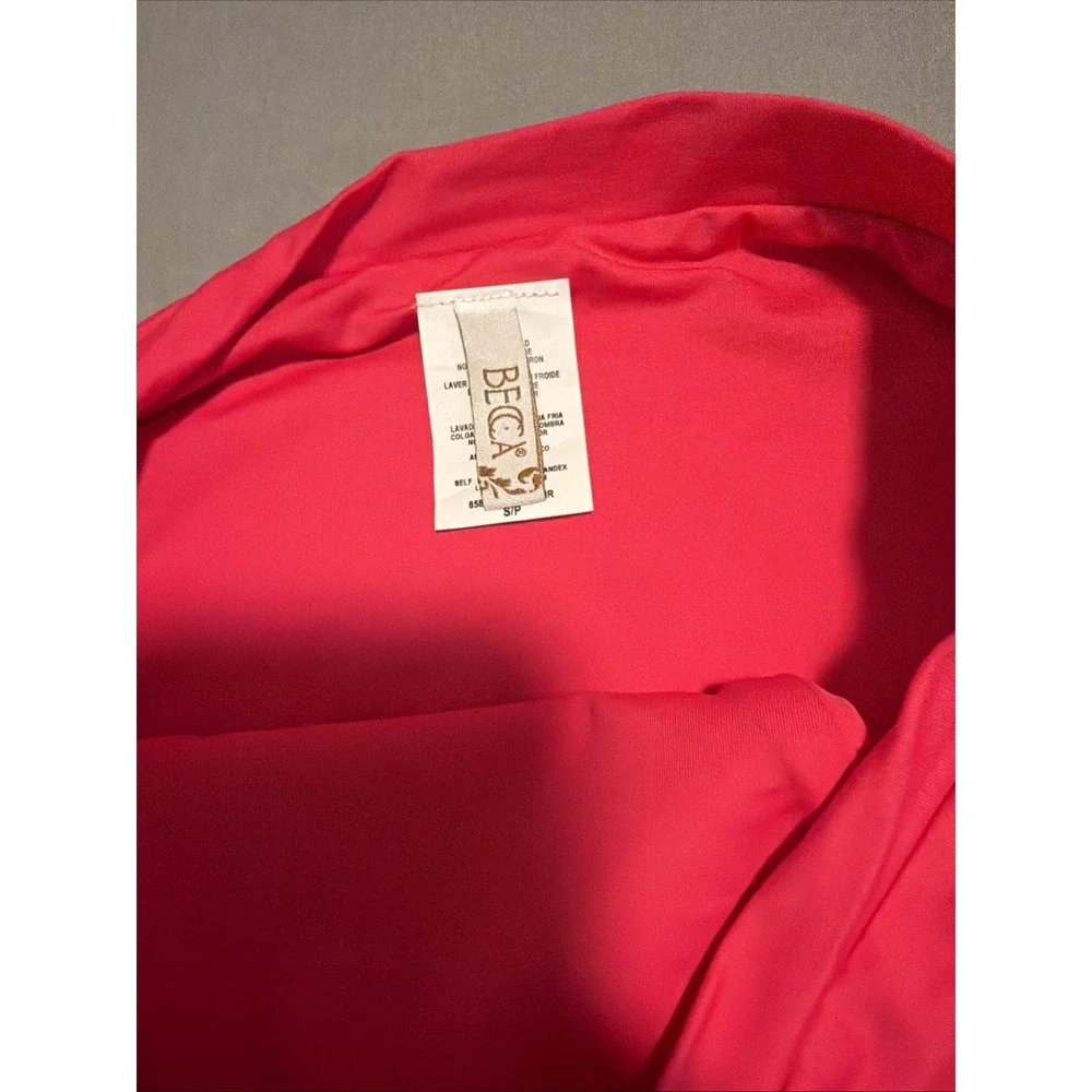 BECCA® by Rebecca Virtue Bikini Bottom Size Small Red Smooth Texture‎